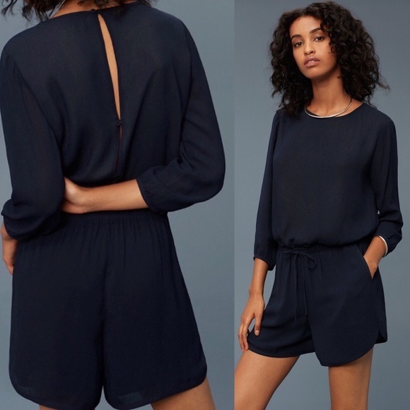 Azitzia Babaton Keagan Crepe Romper w/ Tie Waist -NWT Cream Size L - Picture 16 of 16